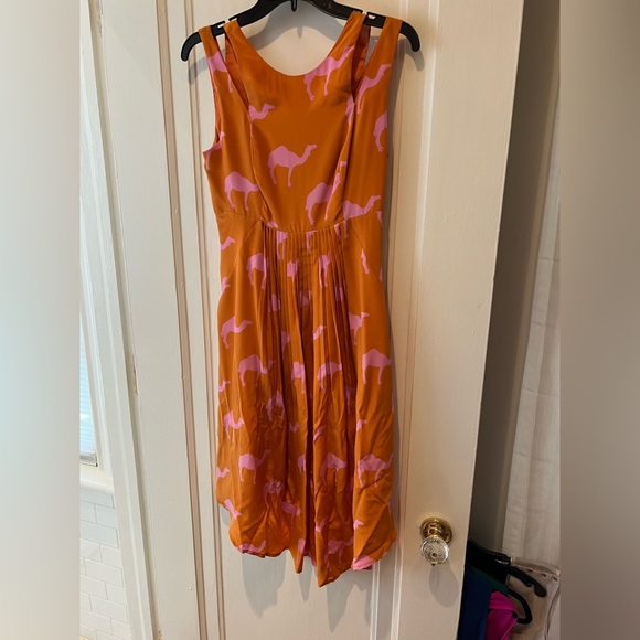 Anthropologie Dresses & Skirts - Anthropologie Charlotte Taylor orange pink silk dress 2
